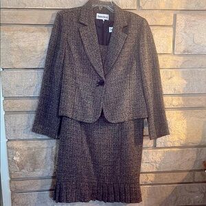 Brown & Black Dress & Blazer Suit